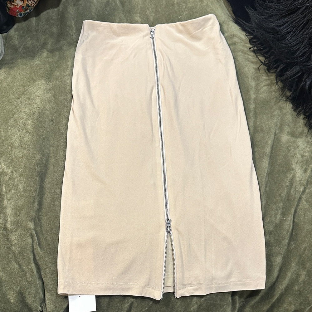 Alice + Olivia Cream Pencil Skirt with Zipper